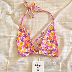 Kulani Kini Daisy Dreamer Halter bikini top size small